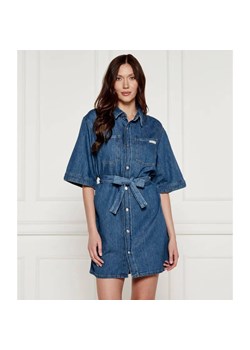 Calvin Klein Jeans Jeansowa sukienka z paskiem | z dodatkiem lnu ze sklepu Gomez Fashion Store w kategorii Sukienki - zdjęcie 185005979