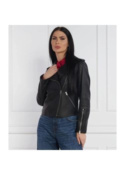 HUGO Skórzana ramoneska Lujana | Slim Fit ze sklepu Gomez Fashion Store w kategorii Kurtki damskie - zdjęcie 185008627