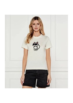 Karl Lagerfeld T-shirt IKON SKETCH | Regular Fit ze sklepu Gomez Fashion Store w kategorii Bluzki damskie - zdjęcie 185009687