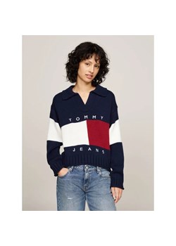 Tommy Jeans Sweter FLAG RUGBY | Relaxed fit | z dodatkiem wełny ze sklepu Gomez Fashion Store w kategorii Swetry damskie - zdjęcie 185014885