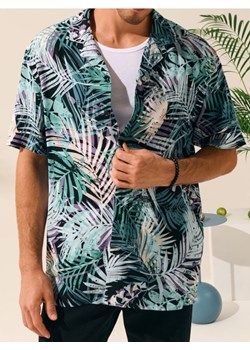 Sinsay - Koszula z wiskozy - zielony ze sklepu Sinsay w kategorii Koszule męskie - zdjęcie 185019767