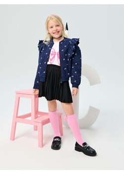 Sinsay - Bluza rozpinana z ozdobną falbanką - granatowy ze sklepu Sinsay w kategorii Bluzy dziewczęce - zdjęcie 185020878