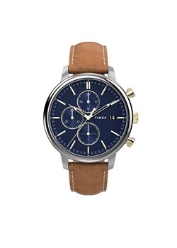 Timex Zegarek Chicago Chronograph 45mm TW2U39000 Brązowy ze sklepu MODIVO w kategorii Zegarki - zdjęcie 185022847