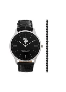 U.S. Polo Assn. Zestaw zegarek i bransoletka Jeremy USP6391TW Czarny ze sklepu MODIVO w kategorii Zegarki - zdjęcie 185022945