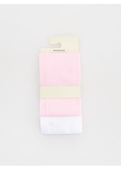 Reserved - Wzorzyste rajstopy 2 pack - pastelowy róż ze sklepu Reserved w kategorii Rajstopy dziecięce - zdjęcie 185029177