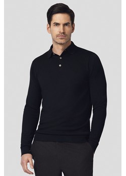 Sweter Polo z Wiskozą Czarny Jorge ze sklepu Lancerto S.A. w kategorii T-shirty męskie - zdjęcie 185029417