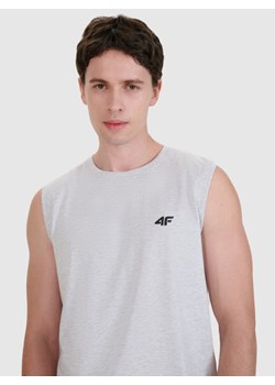 Męski tank top 4F 4FWMM00TSLEM125 - szary ze sklepu Sportstylestory.com w kategorii T-shirty męskie - zdjęcie 185029658