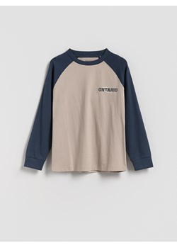 Reserved - Bawełniany longsleeve z nadrukiem - kremowy ze sklepu Reserved w kategorii T-shirty chłopięce - zdjęcie 185029699