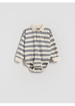 Reserved - Bawełniane body z haftem - fioletowy ze sklepu Reserved w kategorii Odzież dla niemowląt - zdjęcie 185029838