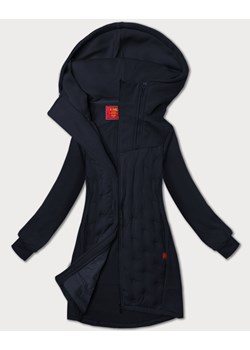 Długa bluza ze stójką i kapturem LHD granatowa (AMG-178) ze sklepu goodlookin.pl w kategorii Bluzy damskie - zdjęcie 185030019