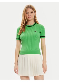 Lacoste Sweter AF6946 Zielony Slim Fit ze sklepu MODIVO w kategorii Swetry damskie - zdjęcie 185030887