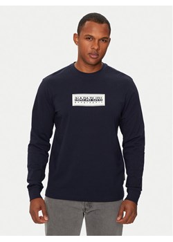 Napapijri Longsleeve S-Box Logo NP0A4I3M Granatowy Regular Fit ze sklepu MODIVO w kategorii T-shirty męskie - zdjęcie 185030898