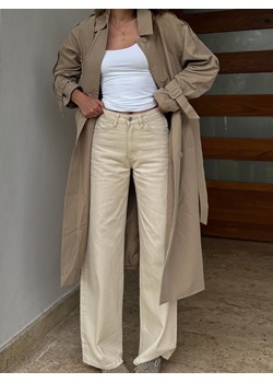 Reserved - Trencz oversize z paskiem - beżowy ze sklepu Reserved w kategorii Płaszcze damskie - zdjęcie 185031588