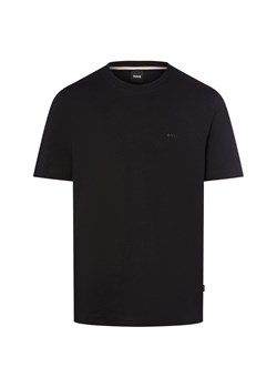 BOSS Koszulka męska - Thompson Mężczyźni Bawełna czarny jednolity ze sklepu vangraaf w kategorii T-shirty męskie - zdjęcie 185033438
