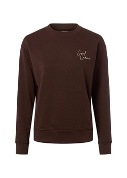 Marie Lund Bluza damska Kobiety Materiał dresowy czekoladowy jednolity ze sklepu vangraaf w kategorii Bluzy damskie - zdjęcie 185033446