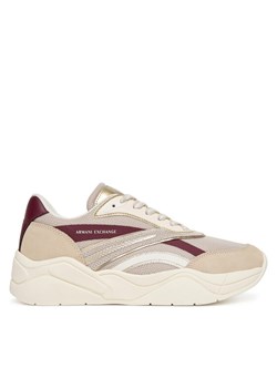 Sneakersy Armani Exchange XW001618 AF17444 MZ288 Beżowy ze sklepu eobuwie.pl w kategorii Buty sportowe damskie - zdjęcie 185033949