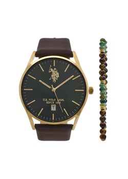 Zestaw zegarek i bransoletka U.S. Polo Assn. Colin USP6376TW Złoty ze sklepu eobuwie.pl w kategorii Zegarki - zdjęcie 185033957