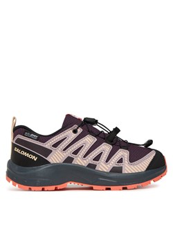 Trekkingi Salomon Xa Pro V8 Waterproof L47857100 Fioletowy ze sklepu eobuwie.pl w kategorii Buty trekkingowe dziecięce - zdjęcie 185034006