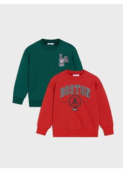 Sinsay - Bluza crewneck z napisem 2 pack - czerwony - id: 300DN-92X - marki Sinsay - 185037766 Sinsay - Bluza crewneck z napisem 2 pack - czerwony ze sklepu Sinsay w kategorii Bluzy chłopięce - zdjęcie 185037766