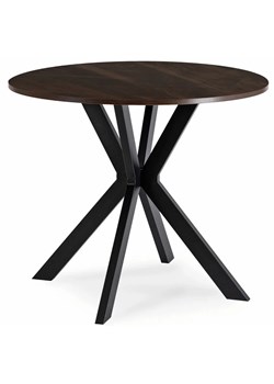 Nowoczesny okrągły stolik orzech 80cm M9-R35 ze sklepu Edinos.pl w kategorii Stoliki kawowe - zdjęcie 185038157