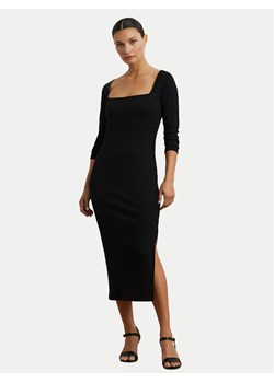 LAUREN RALPH LAUREN Sukienka dzianinowa 200978539001 Czarny Slim Fit ze sklepu MODIVO w kategorii Sukienki - zdjęcie 185039069
