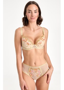 Biustonosz push-up z haftowanymi kwiatami Karmela B214, Kolor złoty, Rozmiar 75B, Ewa Bien ze sklepu Primodo w kategorii Biustonosze - zdjęcie 185040099