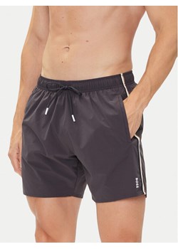 BOSS Szorty kąpielowe Iconic 50491594 Szary Regular Fit ze sklepu MODIVO w kategorii Kąpielówki - zdjęcie 185040758