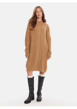 Barbour Sukienka dzianinowa Belford LDR0946BE31 Brązowy Regular Fit ze sklepu MODIVO w kategorii Sukienki - zdjęcie 185040836