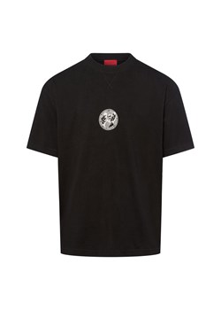 HUGO Koszulka męska - Dwresto Mężczyźni Bawełna czarny nadruk ze sklepu vangraaf w kategorii T-shirty męskie - zdjęcie 185041938