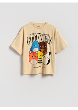Reserved - Bawełniany t-shirt Squishmallows - beżowy ze sklepu Reserved w kategorii T-shirty chłopięce - zdjęcie 185041949