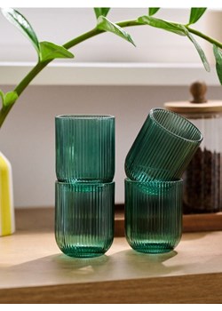 Sinsay - Ryflowane szklanki 4 pack - zielony ze sklepu Sinsay w kategorii Dom - zdjęcie 185042885