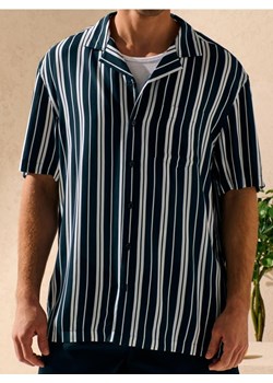 Sinsay - Koszula w paski z krótkim rękawem - granatowy ze sklepu Sinsay w kategorii Koszule męskie - zdjęcie 185043019