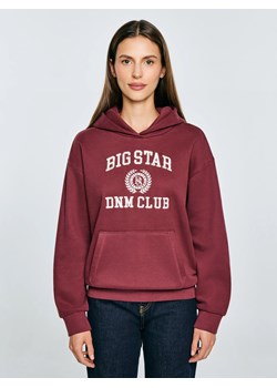 Bluza damska z kapturem z haftem bordowa Merta 604 ze sklepu Big Star w kategorii Bluzy damskie - zdjęcie 185043968