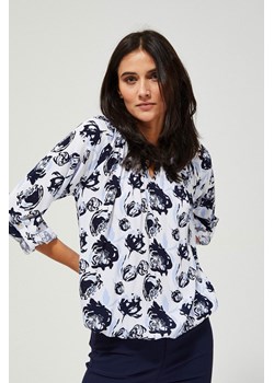 Bluzka koszulowa z ozdobnym dekoltem ze sklepu Moodo.pl w kategorii Bluzki damskie - zdjęcie 185044576