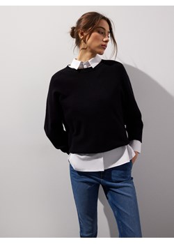 Mohito - Wełniany czarny sweter - czarny ze sklepu Mohito w kategorii Swetry damskie - zdjęcie 185044997