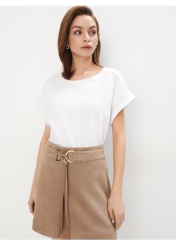 Mohito - Bawełniany biały t-shirt - biały ze sklepu Mohito w kategorii Bluzki damskie - zdjęcie 185045088