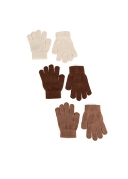 Rękawiczki Action Boy 8K6-001-AW24 (3-PACK) Brązowy ze sklepu eobuwie.pl w kategorii Rękawiczki dziecięce - zdjęcie 185048019