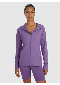 Damska bluza treningowa 4F 4FWAW25TFSWF585 - fioletowa ze sklepu Sportstylestory.com w kategorii Bluzy damskie - zdjęcie 185049876