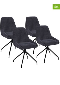 IDOMYA Factory Krzesła (4 szt.) &quot;Olivia&quot; w kolorze antracytowo-czarnym - 54 x 79 x 47,5 cm ze sklepu Limango Polska w kategorii Meble - zdjęcie 185053059