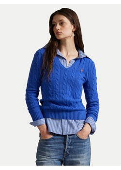 Polo Ralph Lauren Sweter 211971866006 Niebieski Slim Fit ze sklepu MODIVO w kategorii Swetry damskie - zdjęcie 185055017