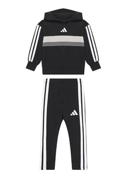 adidas Komplet bluza i legginsy Seasonal Essentials Tiberio 3-Stripes JI6218 Czarny Slim Fit ze sklepu MODIVO w kategorii Dresy chłopięce - zdjęcie 185055029