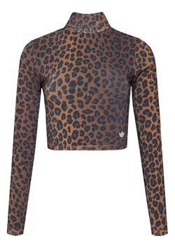 adidas Bluzka Leopard JW2772 Brązowy Slim Fit ze sklepu MODIVO w kategorii Bluzki damskie - zdjęcie 185056419
