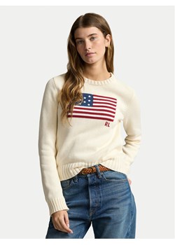 Polo Ralph Lauren Sweter 211896939002 Beżowy Straight Fit ze sklepu MODIVO w kategorii Swetry damskie - zdjęcie 185056535