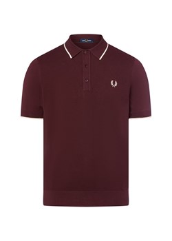 Fred Perry Męska koszula z dzianiny Mężczyźni Bawełna bordowy jednolity ze sklepu vangraaf w kategorii T-shirty męskie - zdjęcie 185059507