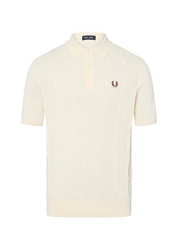 Fred Perry Męska koszulka polo Mężczyźni drobna dzianina écru jednolity ze sklepu vangraaf w kategorii T-shirty męskie - zdjęcie 185059508