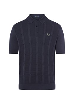 Fred Perry Męska koszulka polo Mężczyźni drobna dzianina granatowy jednolity ze sklepu vangraaf w kategorii T-shirty męskie - zdjęcie 185059509