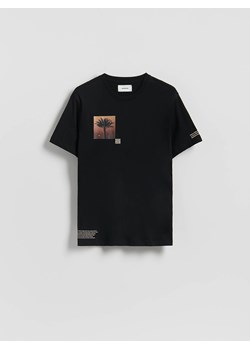 Reserved - T-shirt regular z nadrukiem - czarny ze sklepu Reserved w kategorii T-shirty męskie - zdjęcie 185060087