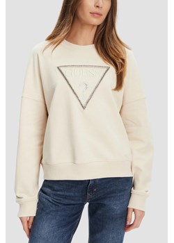 GUESS Beżowa damska bluza z cyrkoniami Rachele, Rozmiar XS ze sklepu outfit.pl w kategorii Bluzy damskie - zdjęcie 185063729