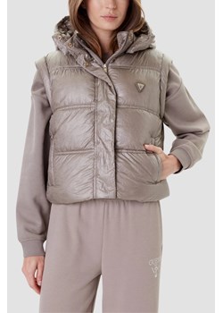 GUESS Beżowa damska kamizelka Padded Vest, Rozmiar XS ze sklepu outfit.pl w kategorii Kamizelki damskie - zdjęcie 185063735