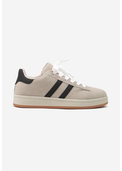 Beżowo-Czarne Buty Sportowe Sneakersy z Paskami z Boku Riliannea ze sklepu born2be.pl w kategorii Buty sportowe męskie - zdjęcie 185064435
